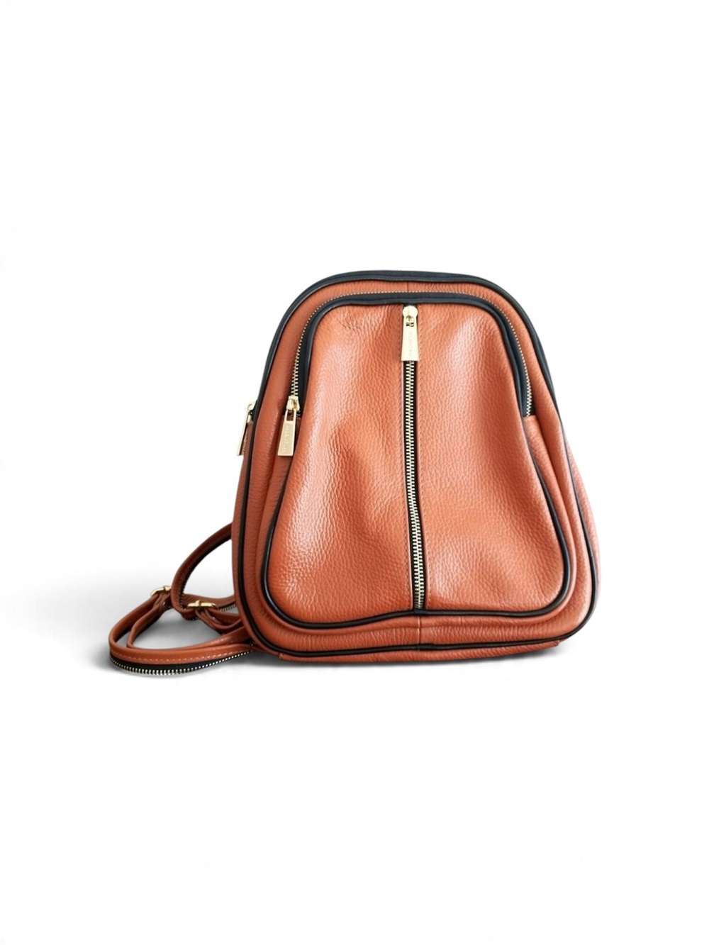 VALENTINA Brown Black Leather Backpack